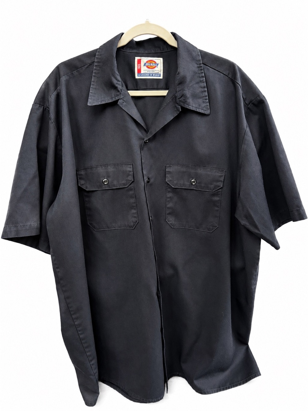 Dickies Made in USA Work Shirt 2XL Black Short Sleeve Skater Utility Mechanic